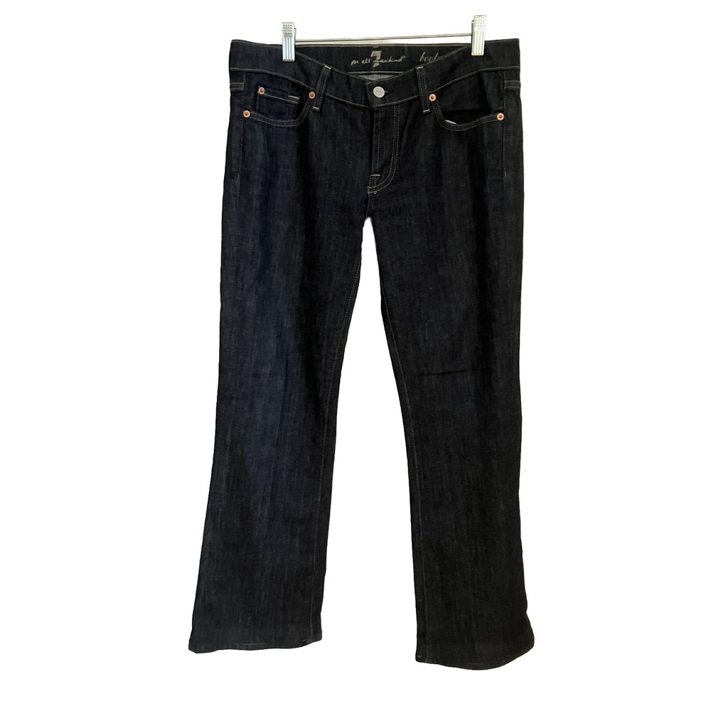 Y2k 7 For All Mankind Jeans Sz 30‎ Mid-rise bootcut non-stretch jeans dark blue